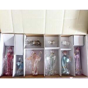 VTG HandCrafted Salviati Opalescent Art Glass Nativity 9 Piece Set Christmas NIB